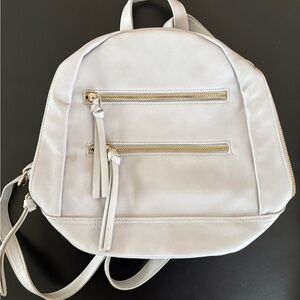 Forever 21 Light Grey Faux Leather Backpack